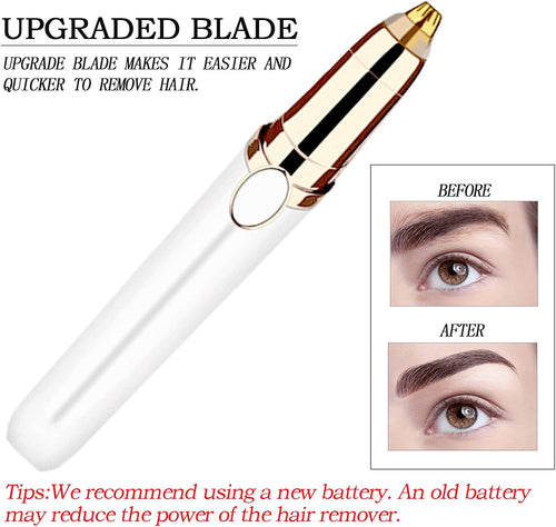 Eyebrow Hair Remover, Eyebrow Razor, Flawless & Pain-Free Eyebrow Facial Hair Removal for Women & Men, Fast and Easy Hair Trimmer (White)