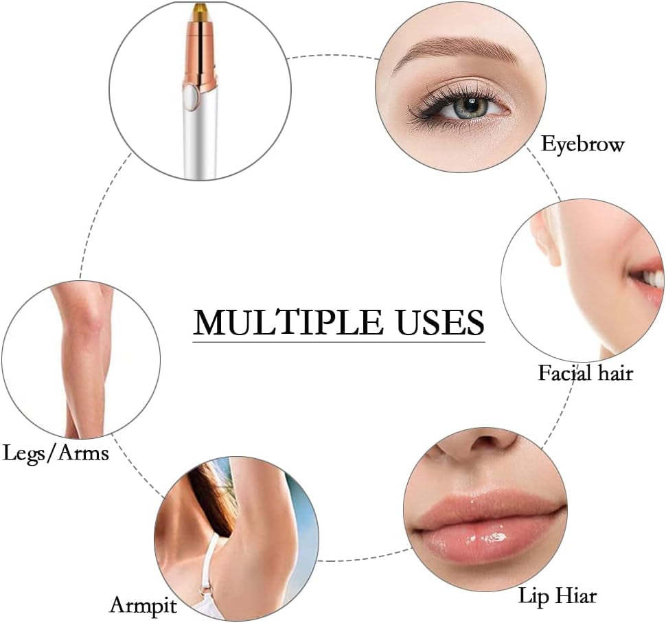 Eyebrow Hair Remover, Eyebrow Razor, Flawless & Pain-Free Eyebrow Facial Hair Removal for Women & Men, Fast and Easy Hair Trimmer (White)